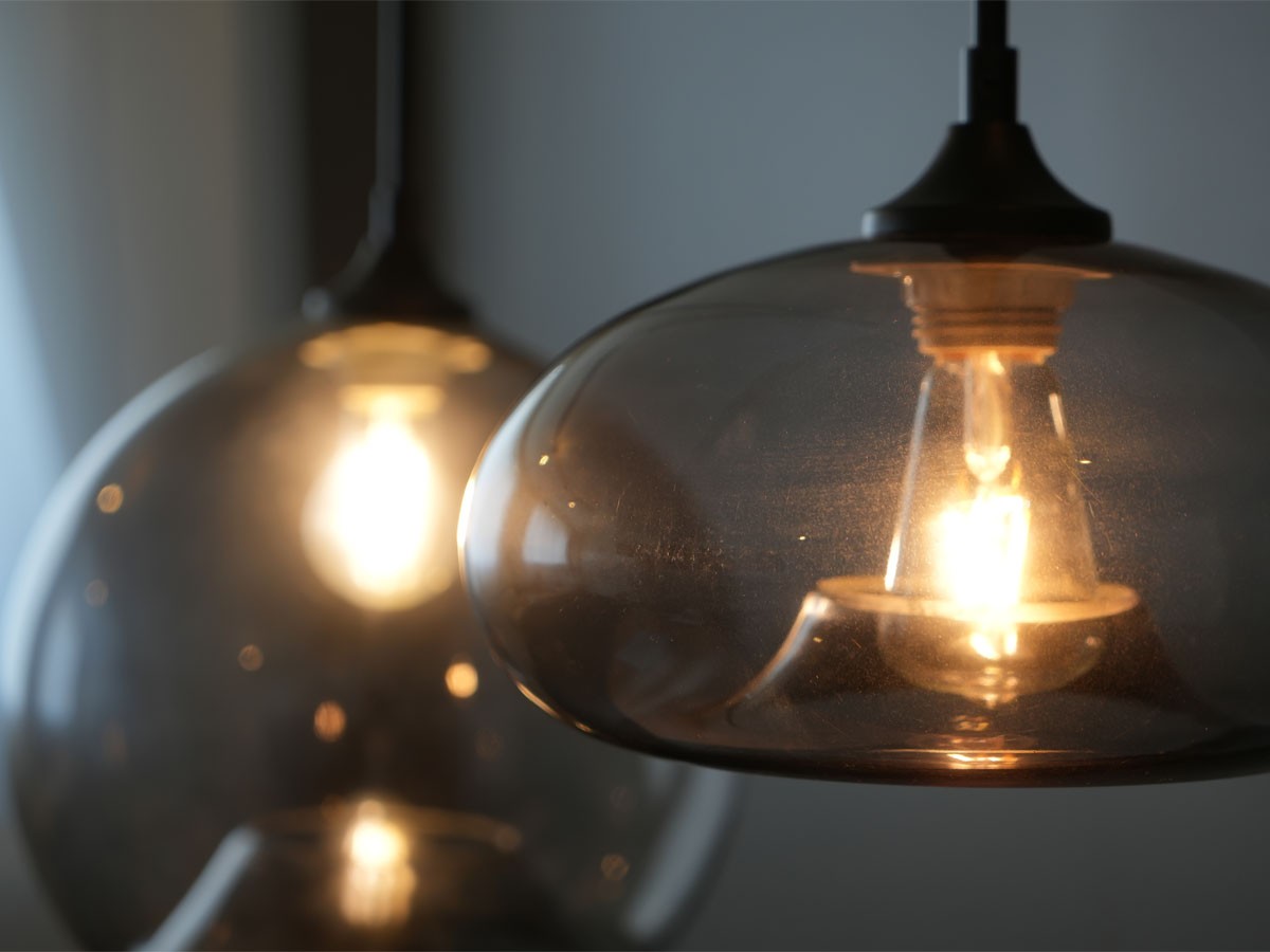 Gray Glass Pendant Light Shade / グレー グラスペンダントシェード ディスク （ライト・照明 > ペンダントライト） 16