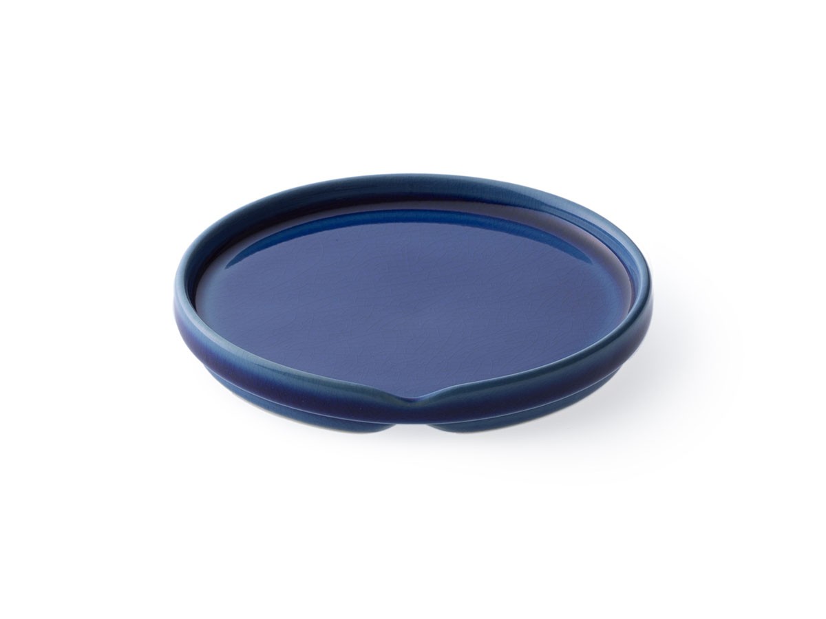 HASU AZURE CRACKLE Plate M / ハス 瑠璃貫入 中皿 （食器・テーブルウェア > 皿・プレート） 1