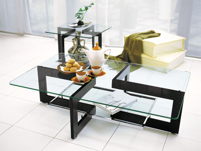 FLYMEe Noir GLASS LIVING TABLE W130 / フライミーノワール ガラス 