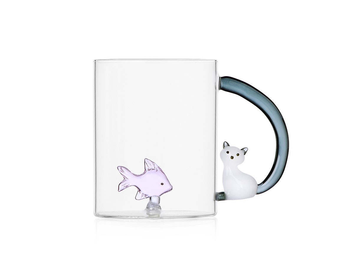 ICHENDORF MILANO Tabby Cat Mug
Pink Fish & White Cat with Smoke Tail