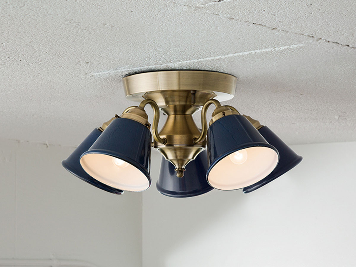 CUSTOM SERIES
5 Ceiling Lamp × Mini Trap Enamel / カスタムシリーズ
5灯シーリングランプ × ミニエナメル（トラップ） （ライト・照明 > シーリングライト） 2