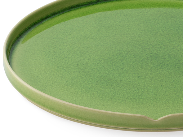 HASU GREEN CRACKLE Plate L / ハス 緑貫入 大皿 （食器・テーブルウェア > 皿・プレート） 2