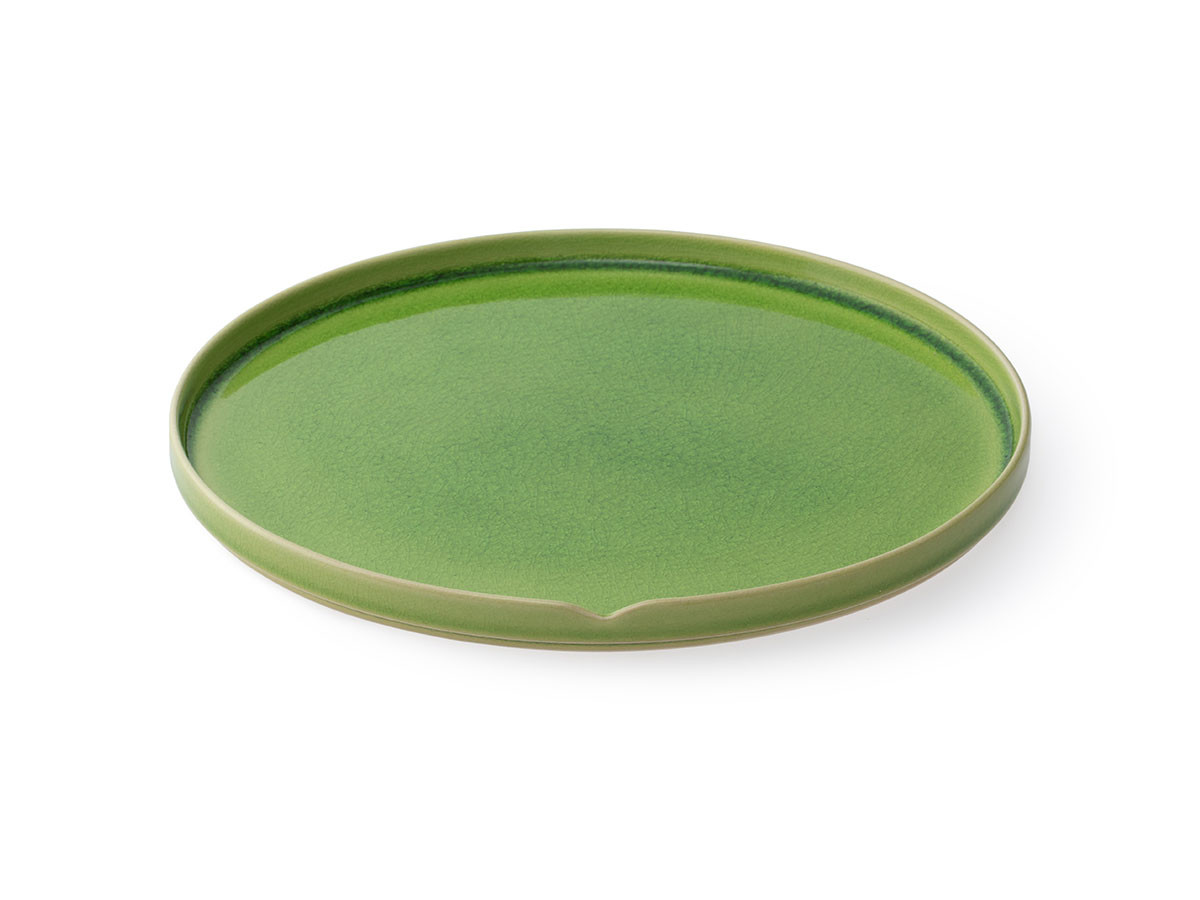 HASU GREEN CRACKLE Plate L / ハス 緑貫入 大皿 （食器・テーブルウェア > 皿・プレート） 1