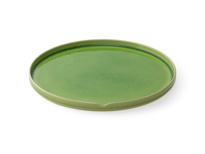 大上昇作　蒼居流大皿 HASU GREEN CRACKLE Plate L / ハス 緑貫入 大皿 - インテリア