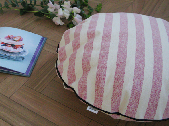 le mum canvas stripes cushion cover braid R / ルムーム キャンバス ストライプス クッションカバー ブレード R
（ピンク × ナチュラル × チョコレート） （クッション > クッション・クッションカバー） 2