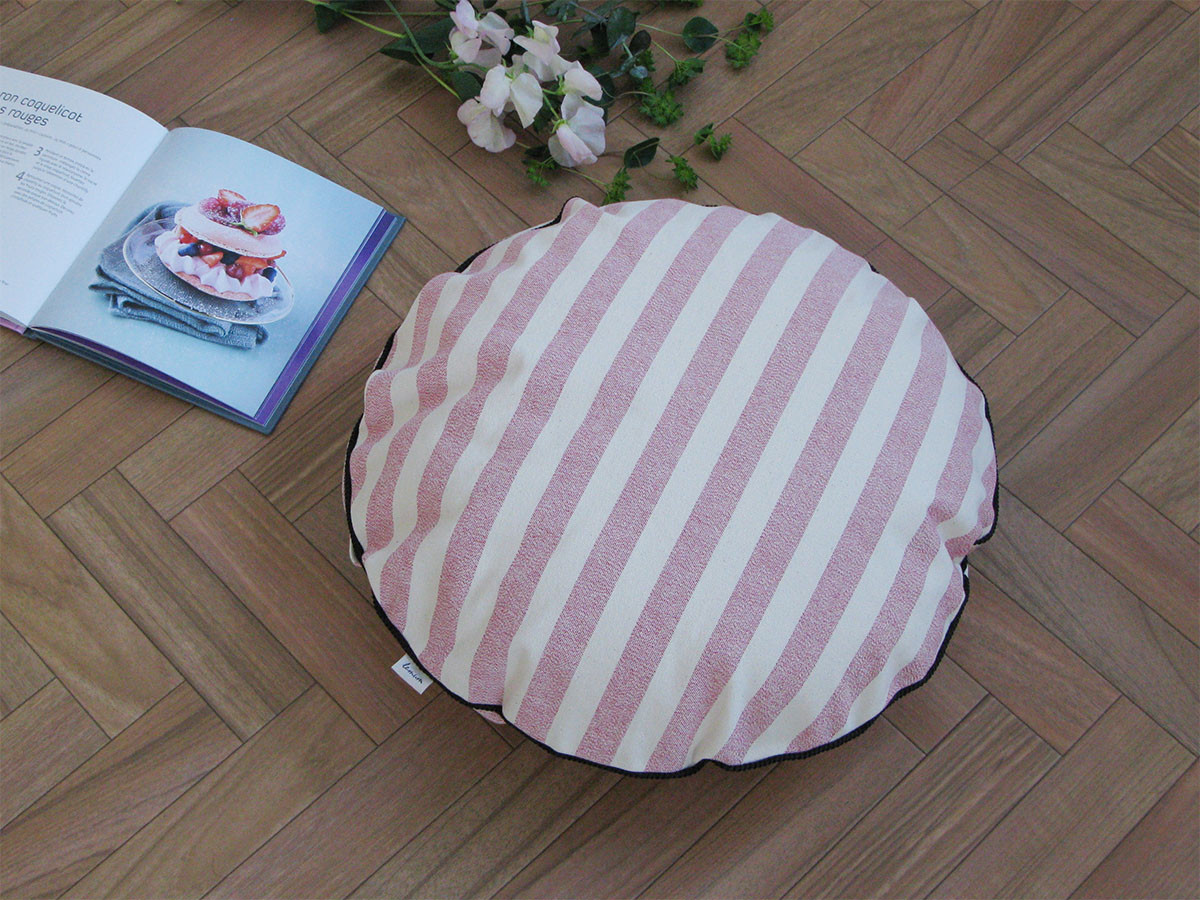 le mum canvas stripes cushion cover braid R / ルムーム キャンバス ストライプス クッションカバー ブレード R
（ピンク × ナチュラル × チョコレート） （クッション > クッション・クッションカバー） 1