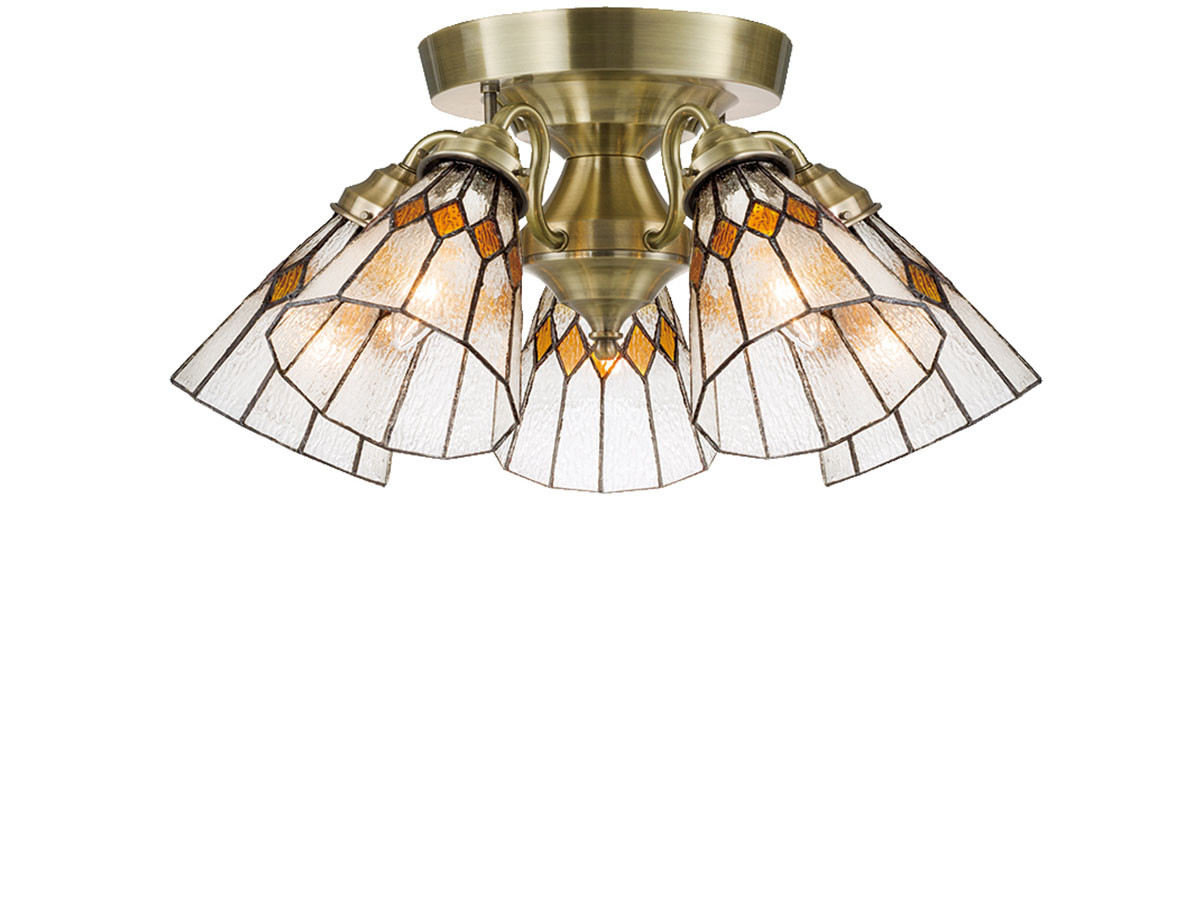 CUSTOM SERIES5 Ceiling Lamp × Stained Glass Break / カスタムシリーズ
5灯シーリングランプ × ステンドグラス（ブレイク） （ライト・照明 > シーリングライト） 1