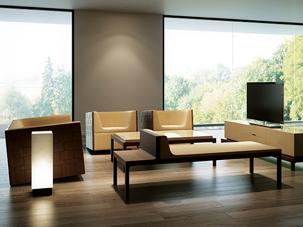 Sofa / 1人掛けソファ 革編みパネル e13057 （ソファ > ロビーソファ） 5