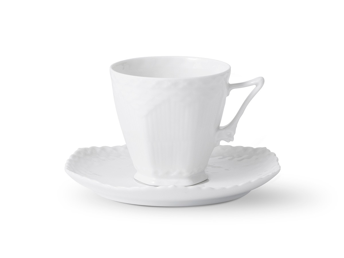 Royal Copenhagen White Fluted Full Lace
Coffee Cup &  Saucer