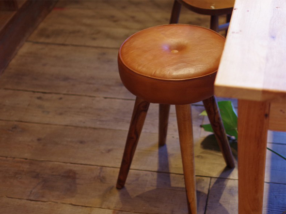 LIFE FURNITURE SF LEATHER STOOL / ライフファニチャー SF レザースツール（ゴートスキン） （チェア・椅子 > スツール） 9