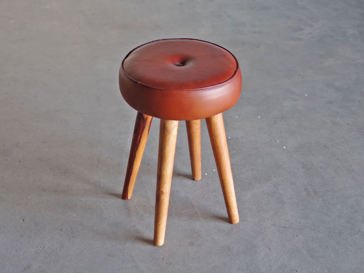 LIFE FURNITURE SF LEATHER STOOL / ライフファニチャー SF レザースツール（ゴートスキン） （チェア・椅子 > スツール） 1