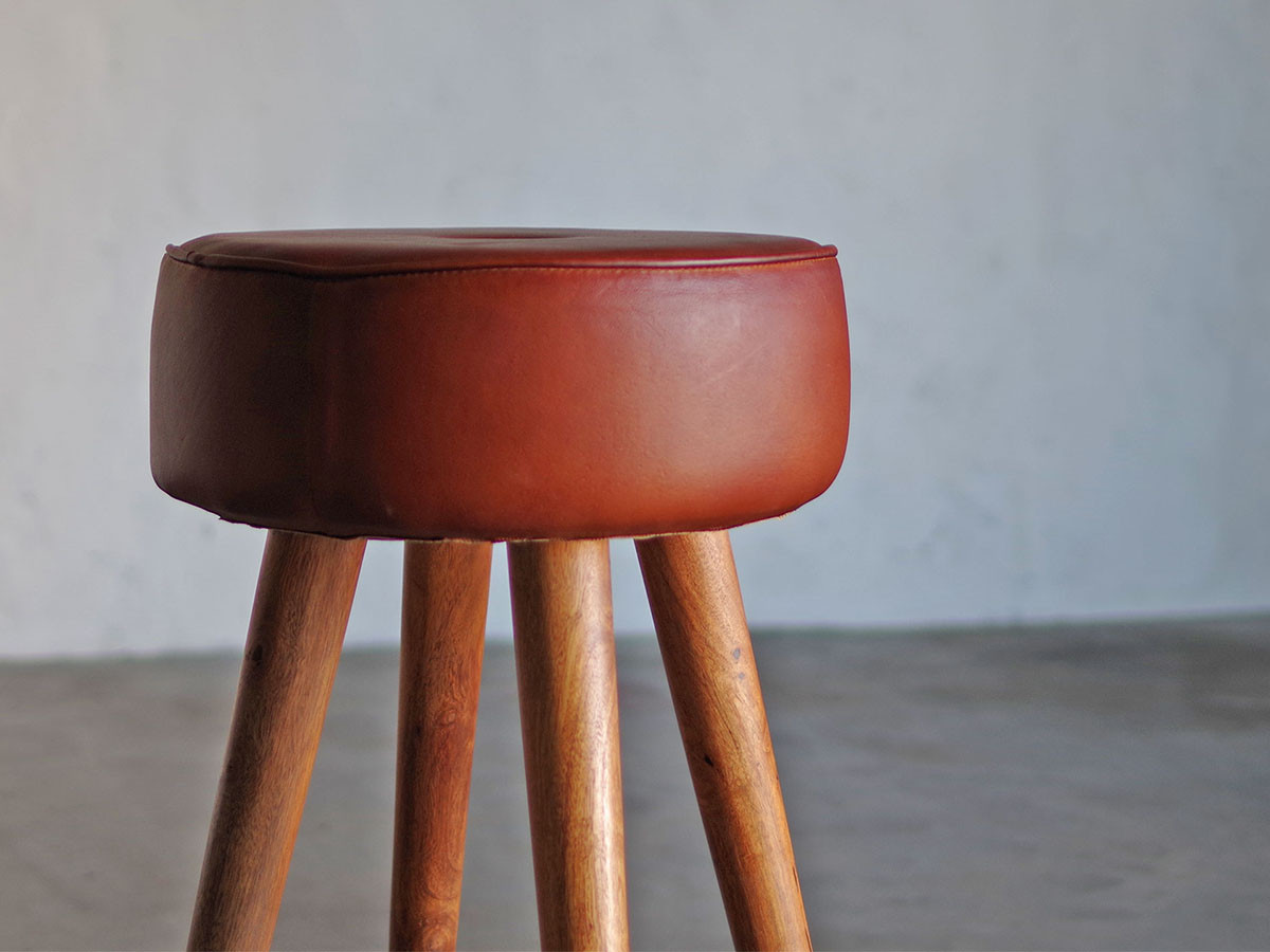 LIFE FURNITURE SF LEATHER STOOL / ライフファニチャー SF レザースツール（ゴートスキン） （チェア・椅子 > スツール） 5