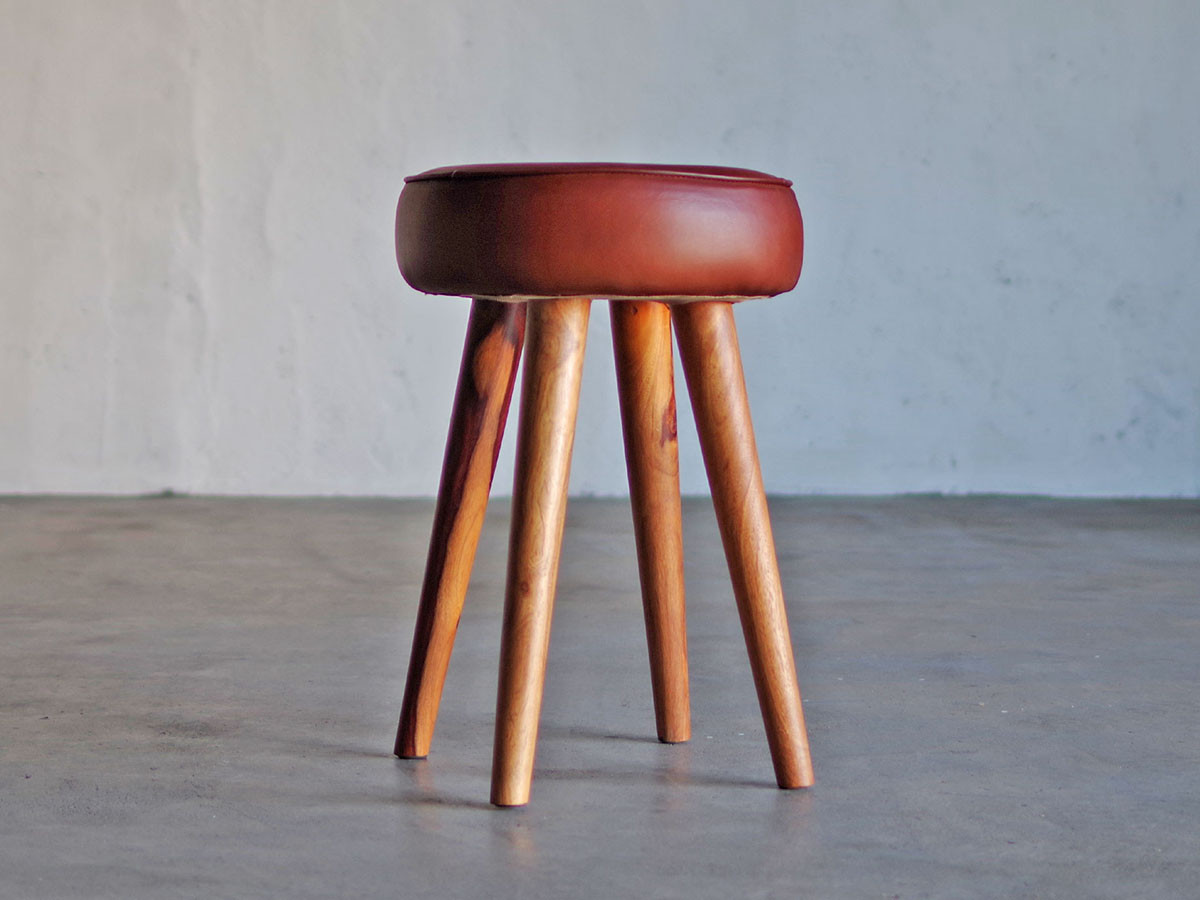 LIFE FURNITURE SF LEATHER STOOL / ライフファニチャー SF レザースツール（ゴートスキン） （チェア・椅子 > スツール） 3
