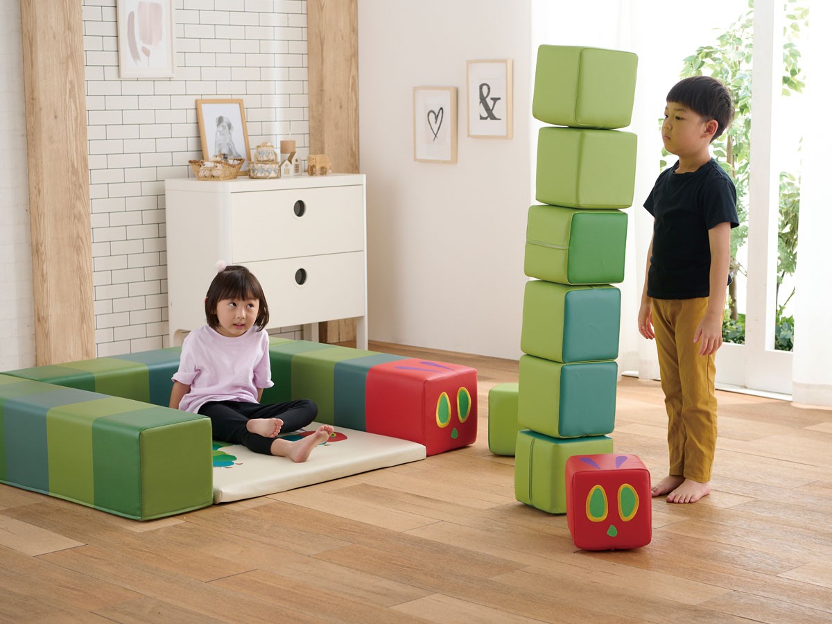Hagu はらぺこあおむし / ハグ はらぺこあおむし キューブクッション 5個セット （キッズ家具・ベビー用品 > キッズスペース） 2
