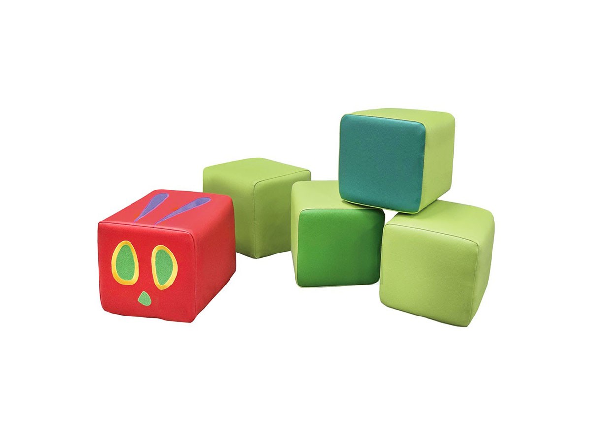 Hagu はらぺこあおむし / ハグ はらぺこあおむし キューブクッション 5個セット (キッズ家具・ベビー用品 > キッズスペース) 1
