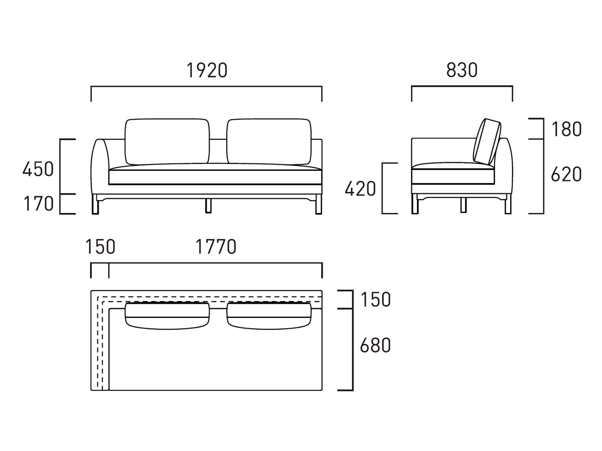 FLANNEL SOFA VESEL SOFA / フランネルソファ べセル 3人掛けソファ