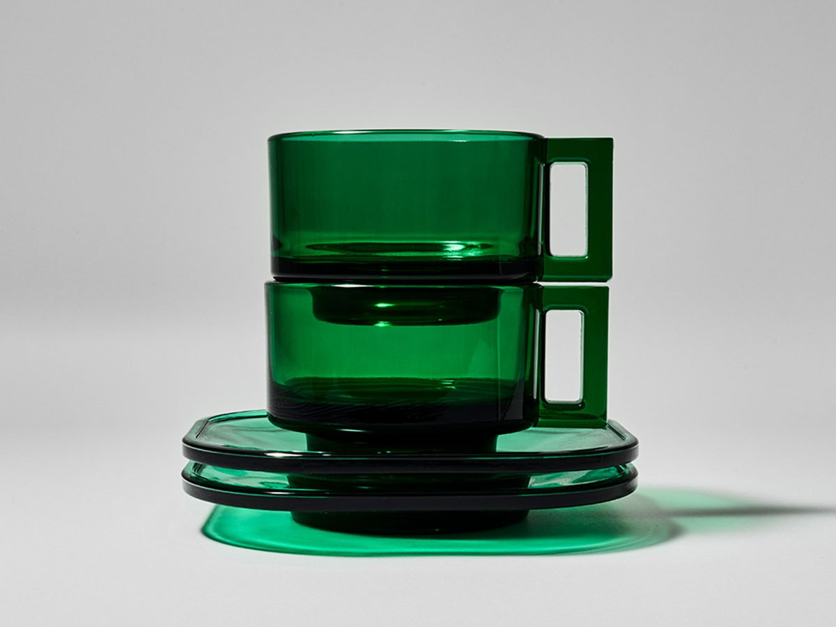 ARNO GLASS Cup & Saucer Green / アルノグラス カップ & ソーサー（グリーン） （食器・テーブルウェア > コーヒーカップ・ティーカップ） 5