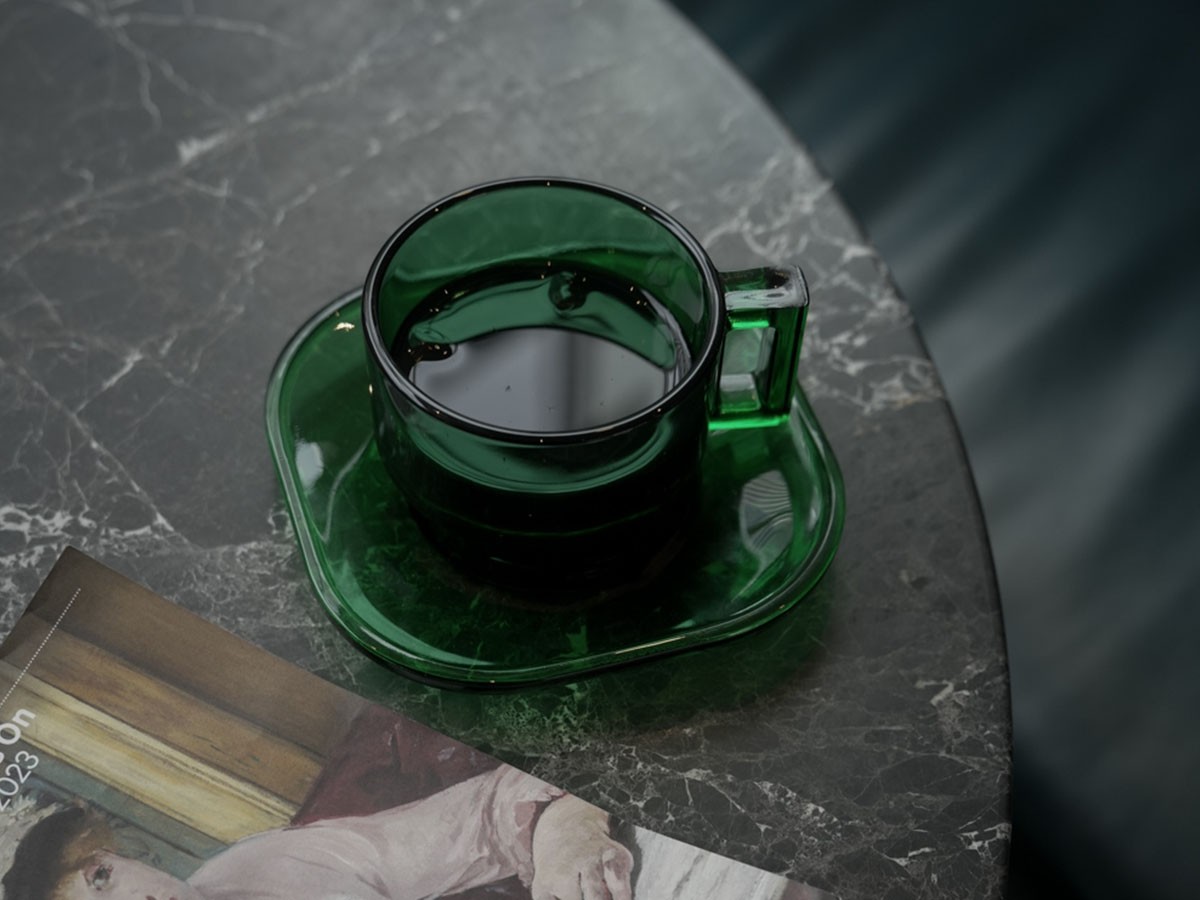 ARNO GLASS Cup & Saucer Green / アルノグラス カップ & ソーサー（グリーン） （食器・テーブルウェア > コーヒーカップ・ティーカップ） 2