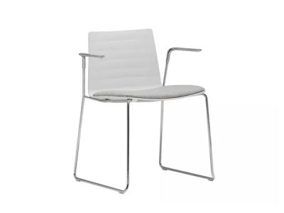 Andreu World Flex Chair Stackable Armchair Upholstered Seat Pad