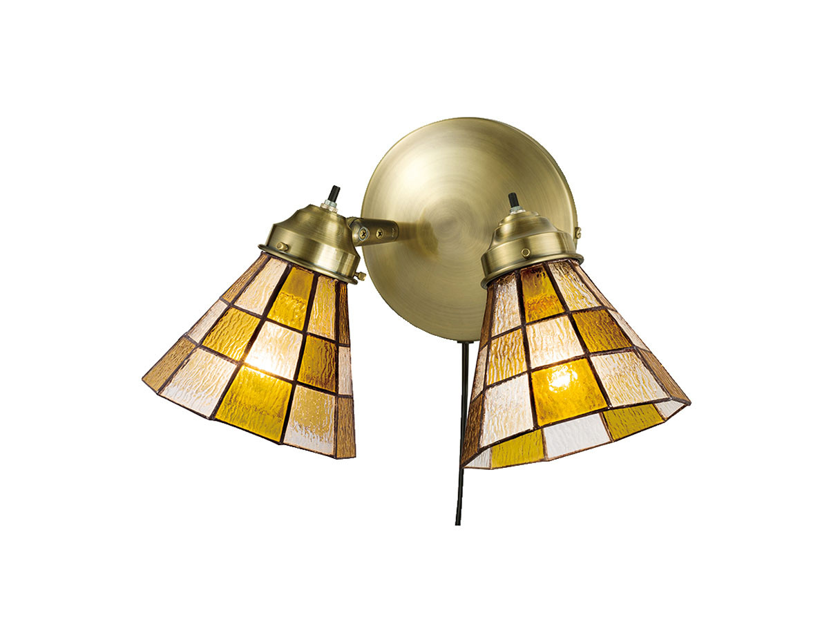 CUSTOM SERIES
2 Classic Wall Lamp × Stained Glass Checker / カスタムシリーズ
2灯クラシックウォールランプ × ステンドグラス（チェッカー） （ライト・照明 > ブラケットライト・壁掛け照明） 1