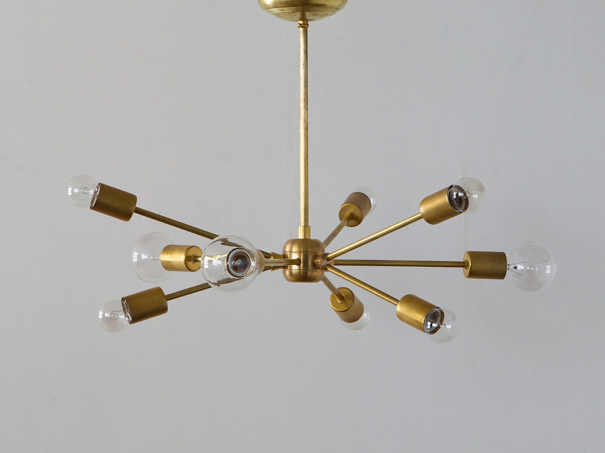 SOLID BRASS LAMP 9ARM 2