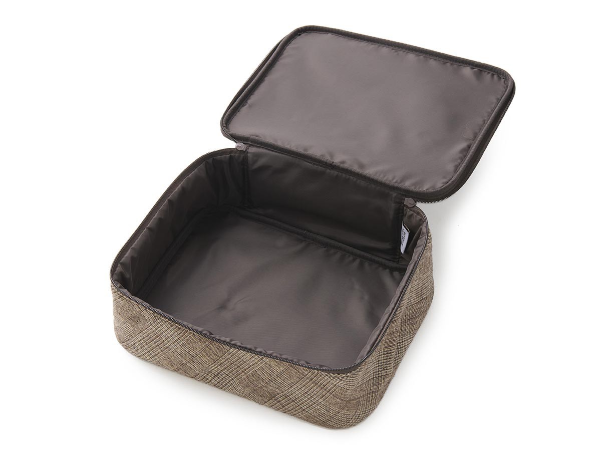HOTEL LIKE INTERIOR Posh Plaid Pouch / ホテルライクインテリア ポッシュプレイドポーチ 刺繍入り4点セット（サンド × ブラウン） （インテリア雑貨 > その他インテリア雑貨） 6