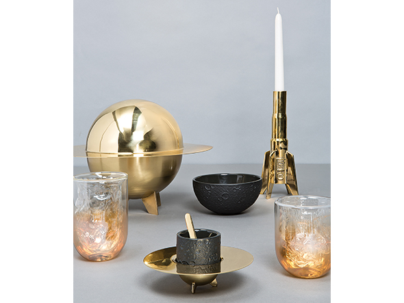 DIESEL LIVING with SELETTI COSMIC DINER HARD ROCKET CANDLE HOLDER