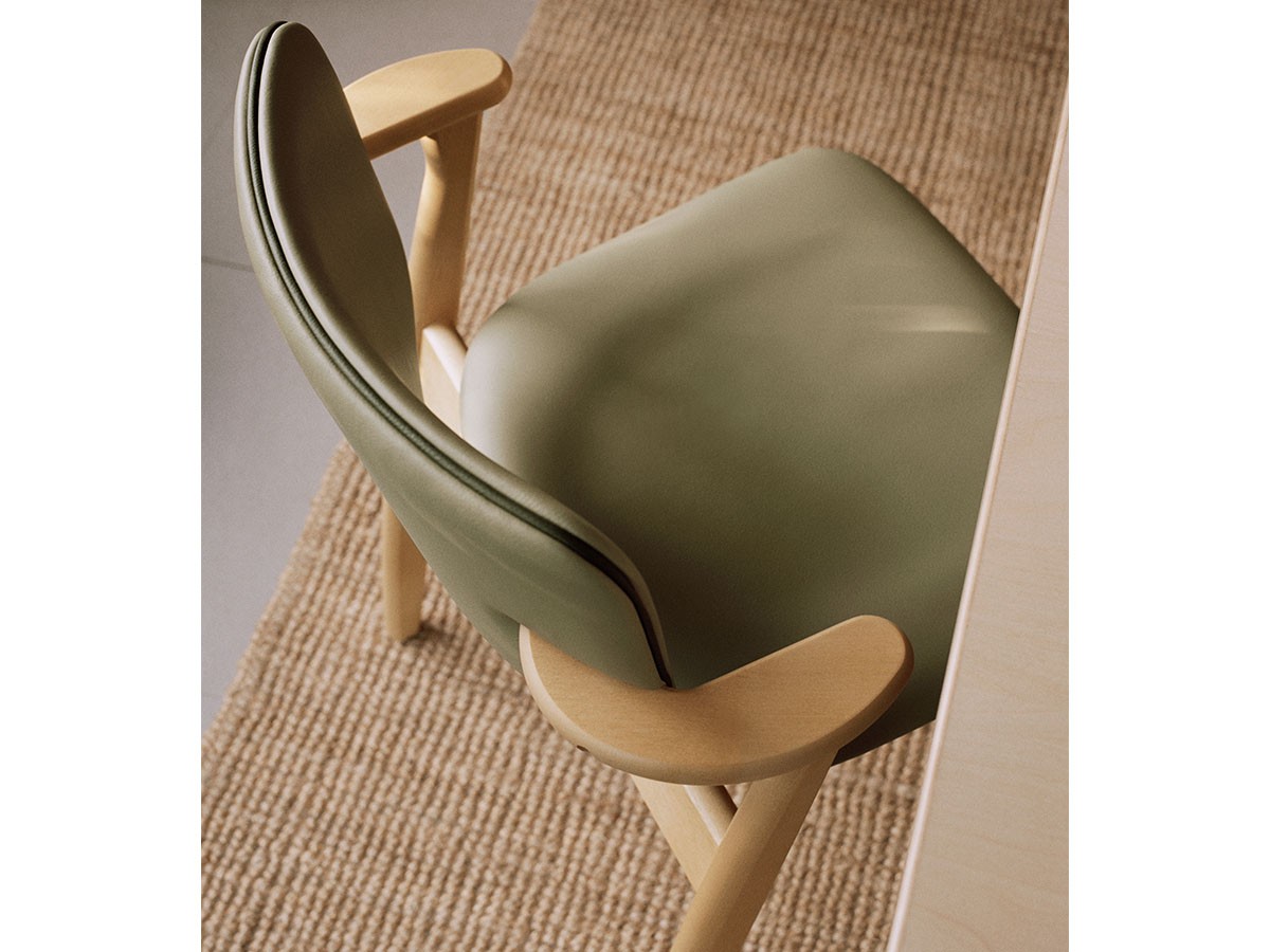 Artek DOMUS CHAIR / アルテック ドムス チェア（背座革張り × カラーパイピング） （チェア・椅子 > ダイニングチェア） 13