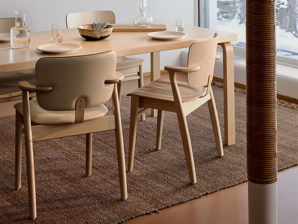 Artek DOMUS CHAIR / アルテック ドムス チェア（背座革張り × カラーパイピング） （チェア・椅子 > ダイニングチェア） 8