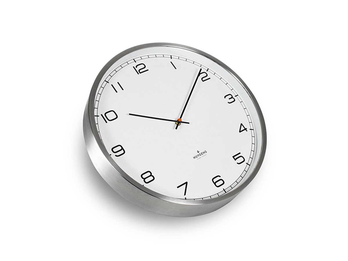 HUYGENS Wall clock one35 stainless steel white arabic / ホイヘンス 