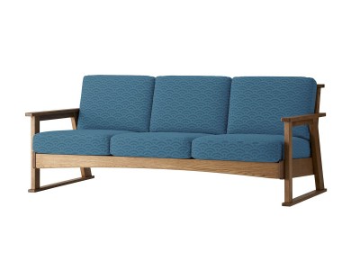 札幌市/清田区発 日進木工 飛騨家具 3人掛けソファ トリプルソファ 3P