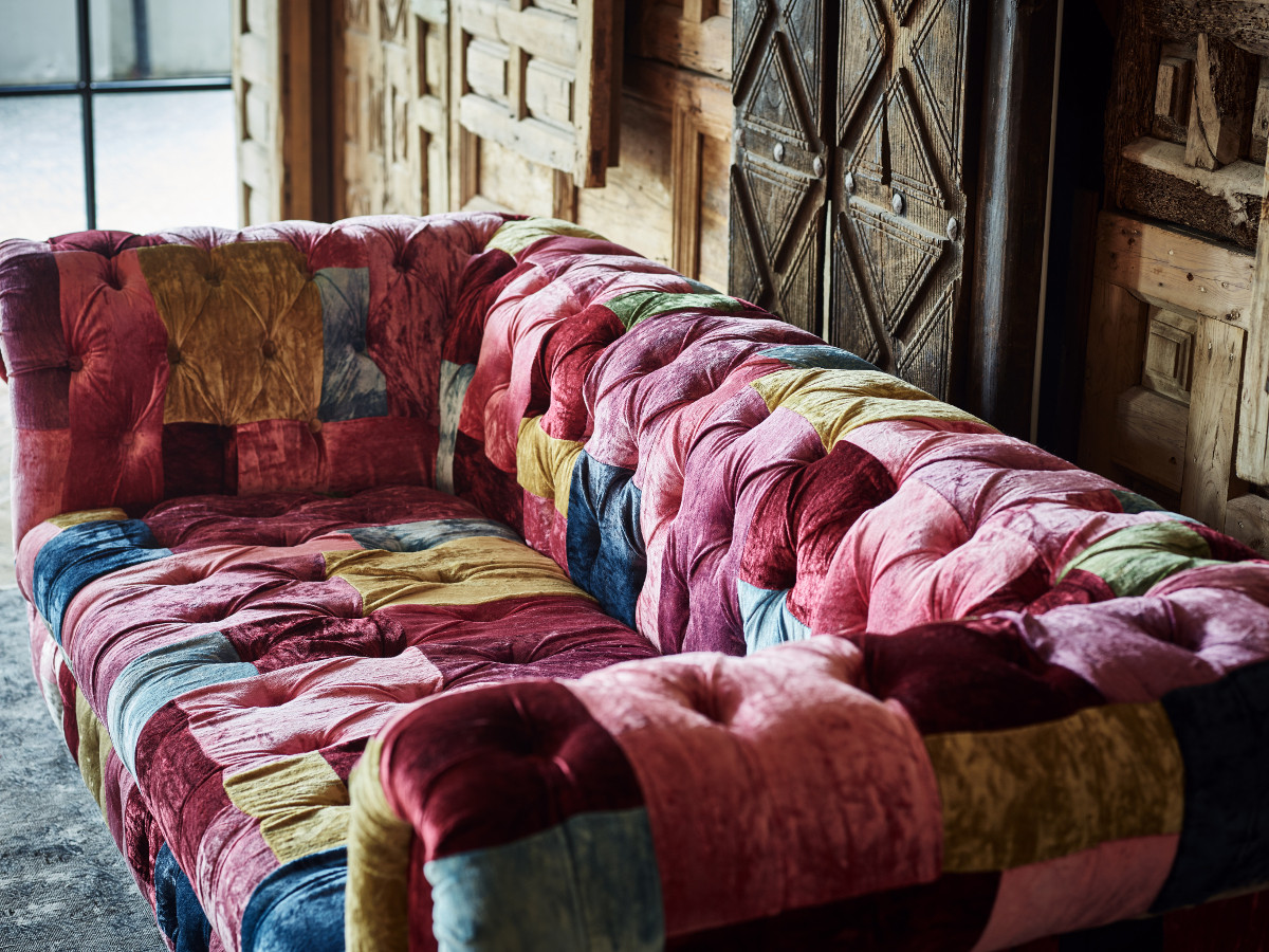 HALO BENSINGTON SOFA VELVET PATCHWORK BOHEM / ハロ ベンジントン 