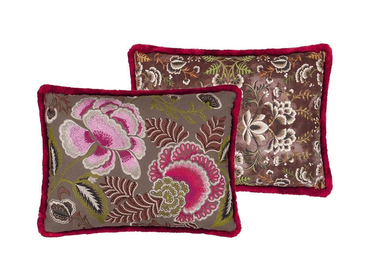 DESIGNERS GUILD Rose de Damas Embroidered Cushion / デザイナーズギルド ローズ ド ダマス エンブロイダード クッション 60 × 45cm （クッション > クッション・クッションカバー） 2