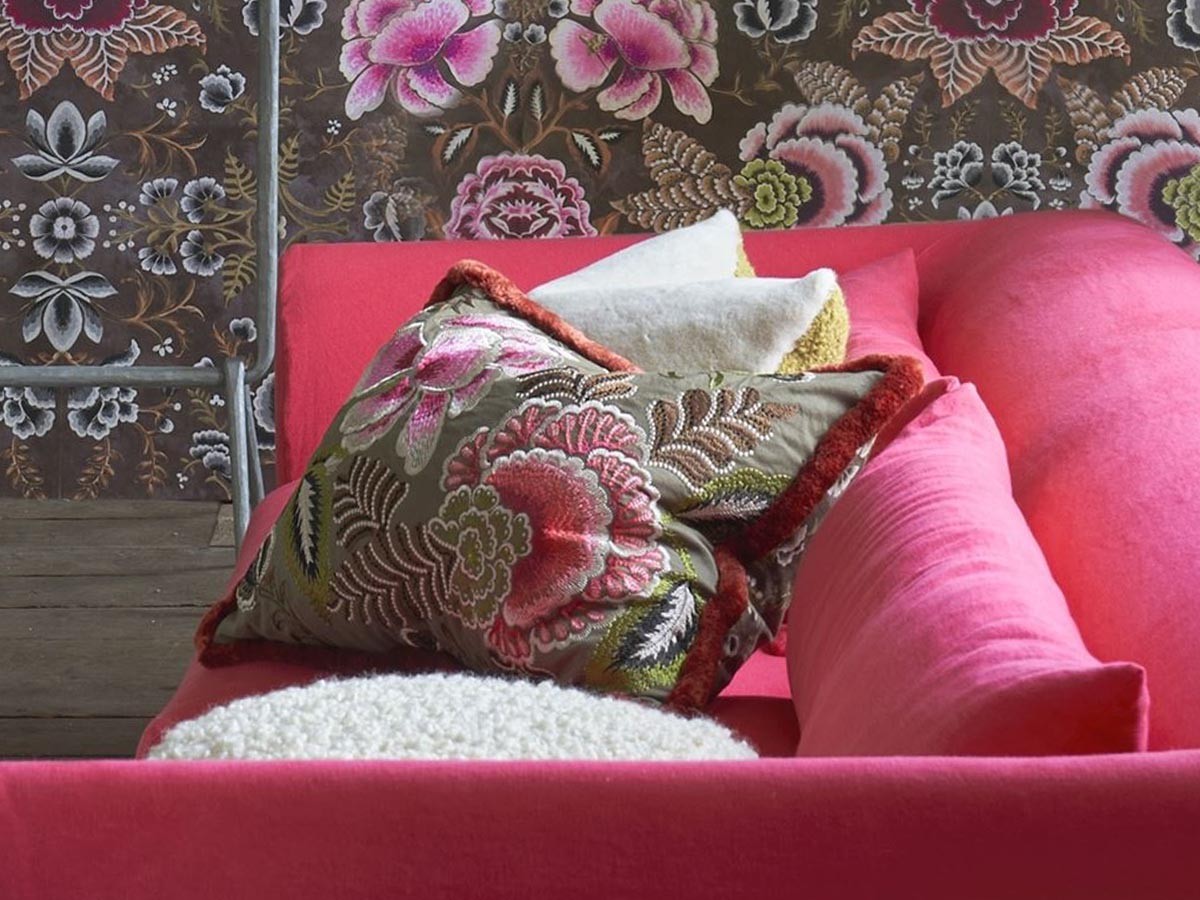 DESIGNERS GUILD Rose de Damas Embroidered Cushion / デザイナーズギルド ローズ ド ダマス エンブロイダード クッション 60 × 45cm （クッション > クッション・クッションカバー） 11