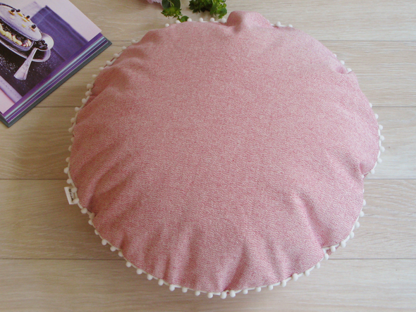 le mum canvas plain cushion cover pompon R / ルムーム キャンバス プレーン クッションカバー ポンポン R（ピンク × アイボリー） （クッション > クッション・クッションカバー） 2
