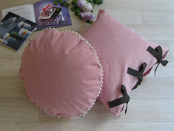 le mum canvas plain cushion cover pompon R / ルムーム キャンバス プレーン クッションカバー ポンポン R（ピンク × アイボリー） （クッション > クッション・クッションカバー） 3