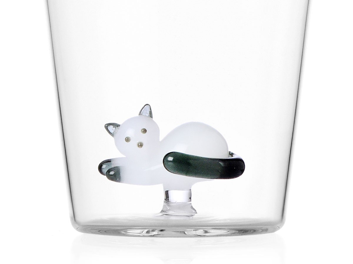 ICHENDORF MILANO Tabby Cat Tumbler 
Lying White Cat with Smoke Tail / イッケンドルフ・ミラノ タビーキャット タンブラー
ライイングホワイトキャット with スモークテール 350ml （食器・テーブルウェア > タンブラー・グラス） 2