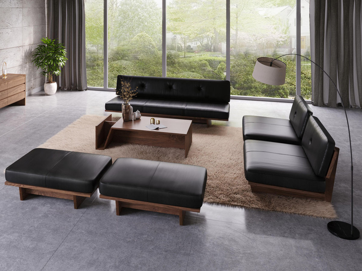 高品質の激安 ACTUS MORELESS SOFA 3シーター walnut無垢製