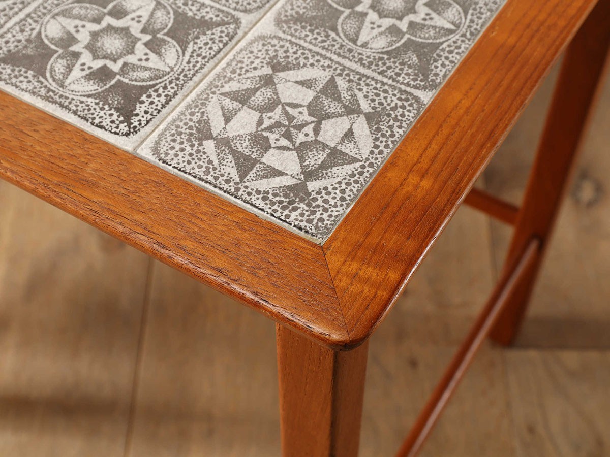 Lloyd's Antiques Real Antique 
Tile Top Nest Of Tables / ロイズ・アンティークス デンマークアンティーク家具
タイルトップ ネストテーブル QH008009 （テーブル > サイドテーブル） 14