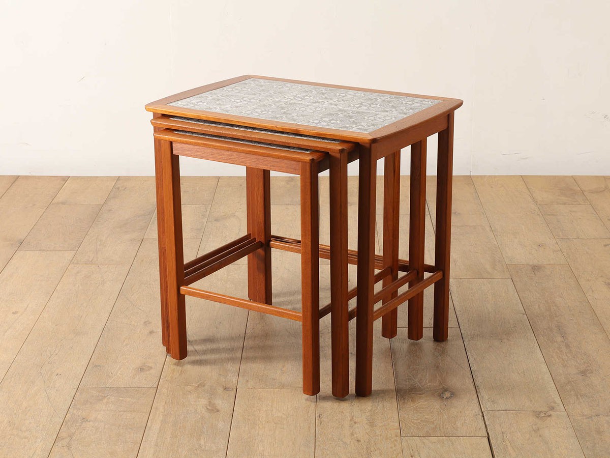 Lloyd's Antiques Real Antique 
Tile Top Nest Of Tables