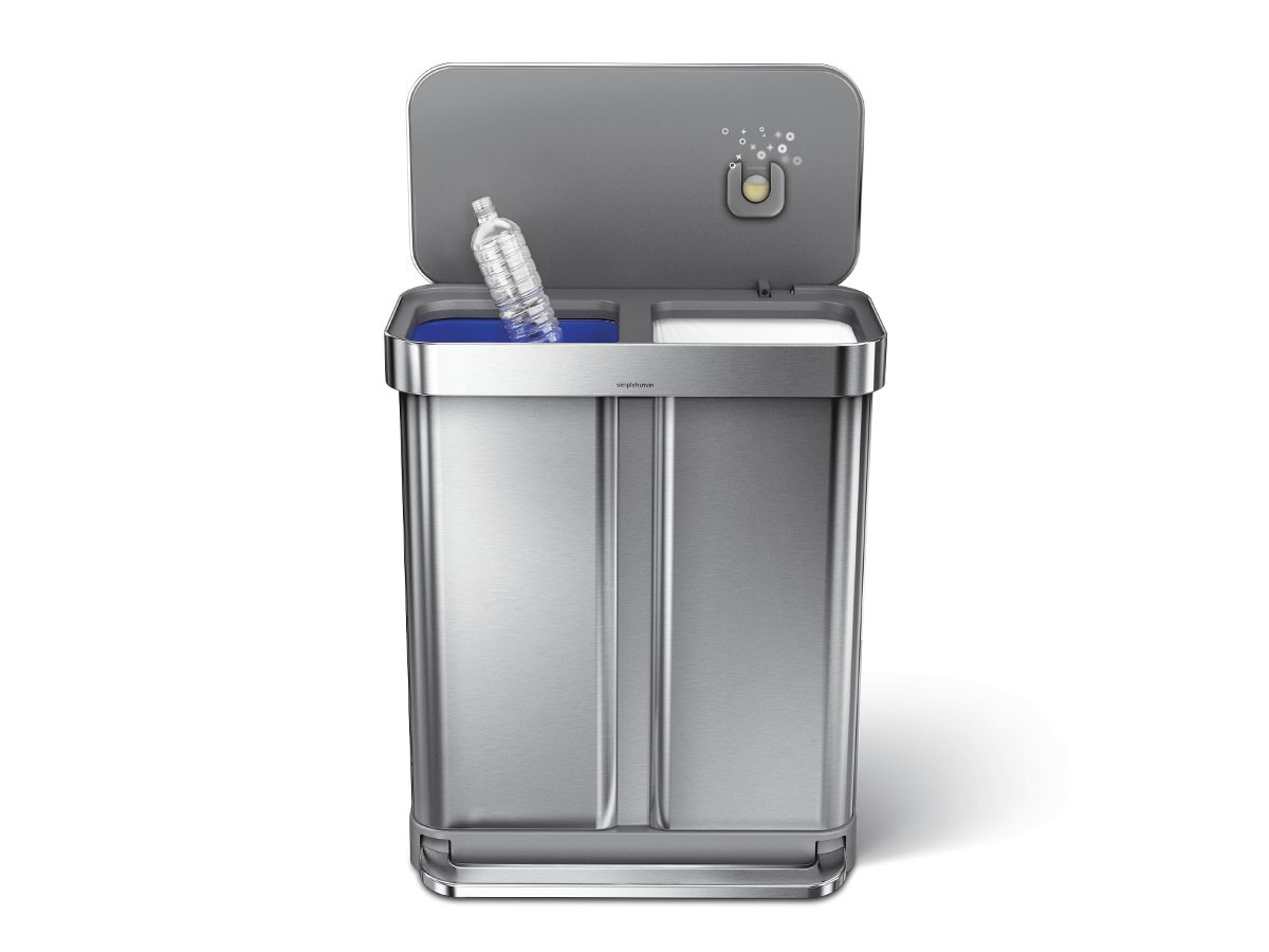 simplehuman Dual Compartment Rectangular Step Can / シンプルヒューマン レクタンギュラー ステップカン 58L リサイクラー （ごみ箱・玄関小物 > ごみ箱・ダストボックス） 21