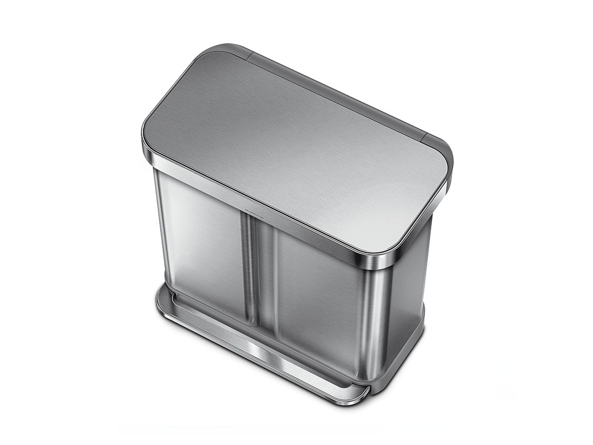 simplehuman Dual Compartment Rectangular Step Can / シンプルヒューマン レクタンギュラー ステップカン 58L リサイクラー （ごみ箱・玄関小物 > ごみ箱・ダストボックス） 22
