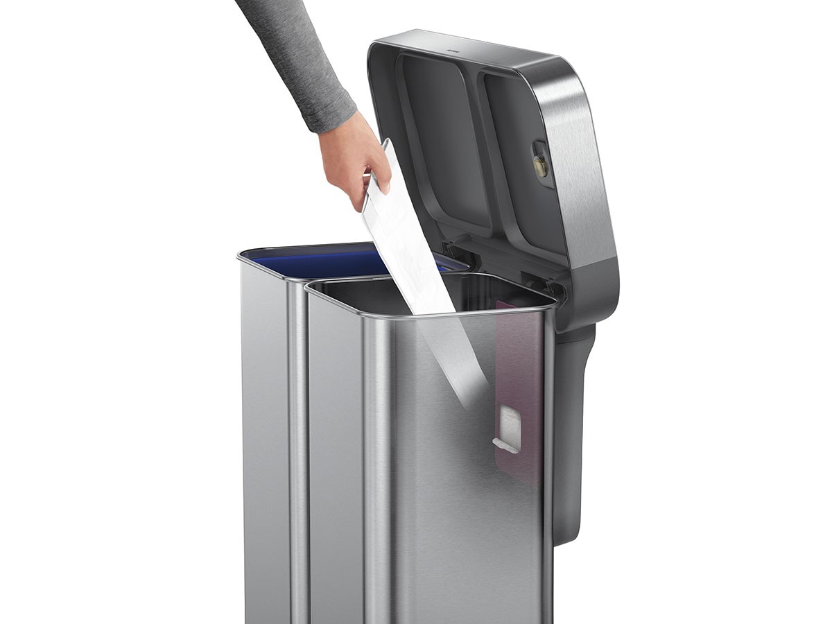 simplehuman Dual Compartment Rectangular Step Can / シンプルヒューマン レクタンギュラー ステップカン 58L リサイクラー （ごみ箱・玄関小物 > ごみ箱・ダストボックス） 28