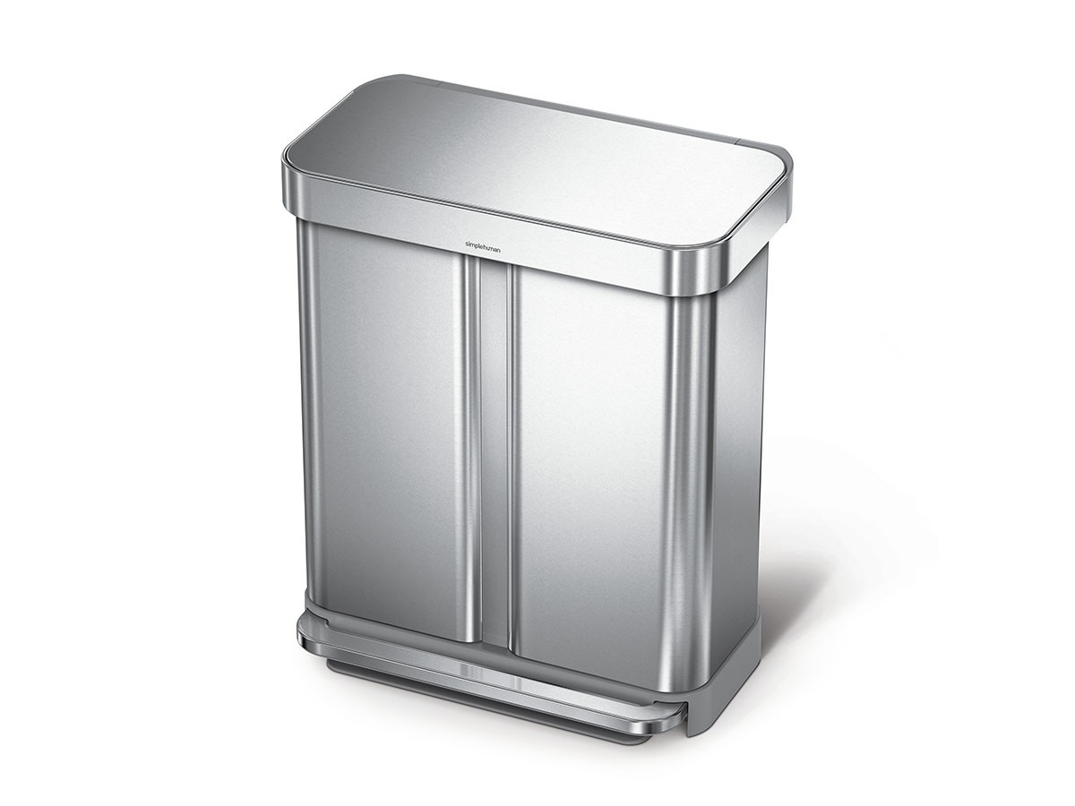 simplehuman Dual Compartment Rectangular Step Can / シンプルヒューマン レクタンギュラー ステップカン 58L リサイクラー （ごみ箱・玄関小物 > ごみ箱・ダストボックス） 17