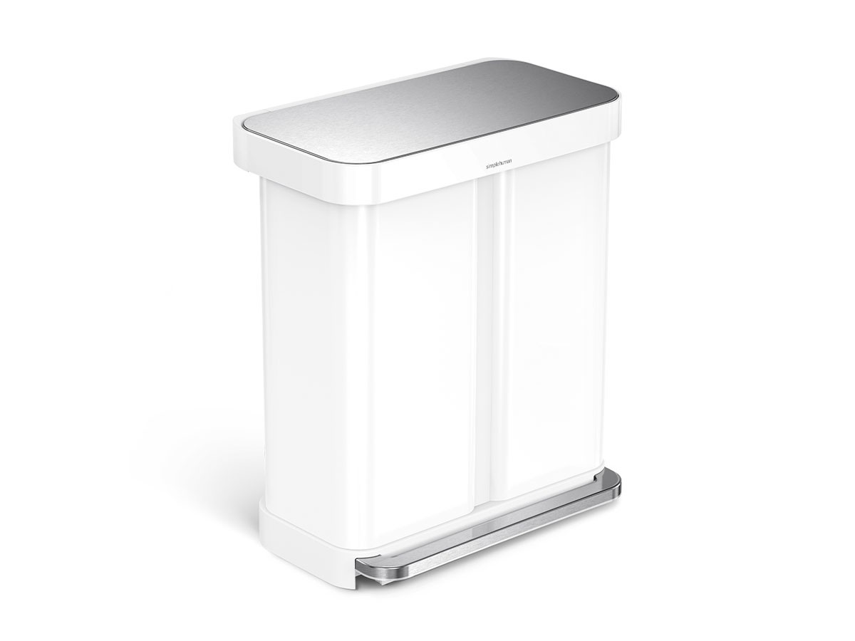 simplehuman Dual Compartment Rectangular Step Can / シンプルヒューマン レクタンギュラー ステップカン 58L リサイクラー （ごみ箱・玄関小物 > ごみ箱・ダストボックス） 8