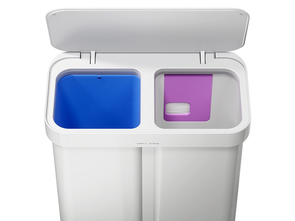 simplehuman Dual Compartment Rectangular Step Can / シンプルヒューマン レクタンギュラー ステップカン 58L リサイクラー （ごみ箱・玄関小物 > ごみ箱・ダストボックス） 4