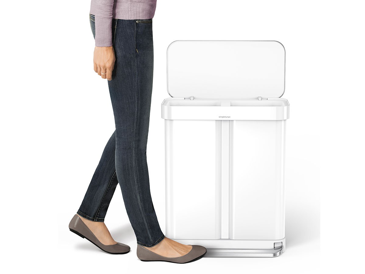 simplehuman Dual Compartment Rectangular Step Can / シンプルヒューマン レクタンギュラー ステップカン 58L リサイクラー （ごみ箱・玄関小物 > ごみ箱・ダストボックス） 24