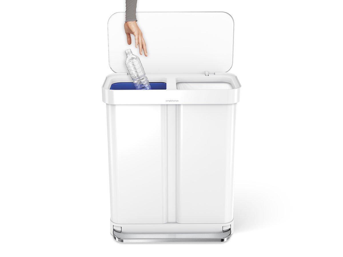 simplehuman Dual Compartment Rectangular Step Can / シンプルヒューマン レクタンギュラー ステップカン 58L リサイクラー （ごみ箱・玄関小物 > ごみ箱・ダストボックス） 25