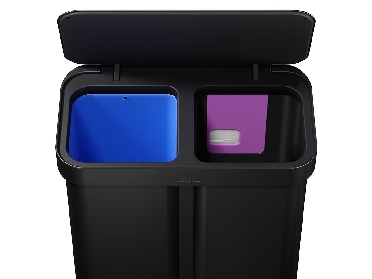 simplehuman Dual Compartment Rectangular Step Can / シンプルヒューマン レクタンギュラー ステップカン 58L リサイクラー （ごみ箱・玄関小物 > ごみ箱・ダストボックス） 30