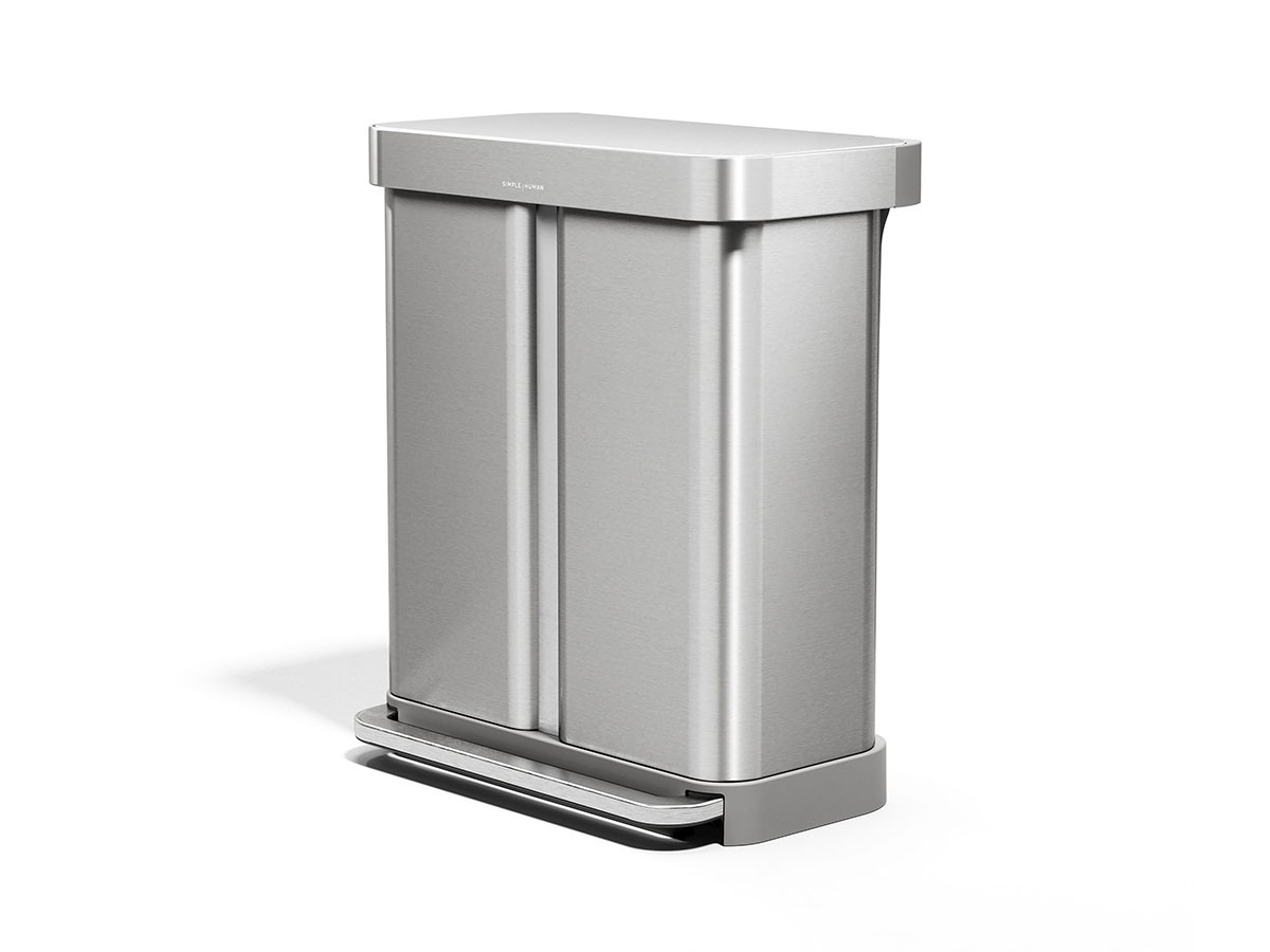 simplehuman Dual Compartment Rectangular Step Can / シンプルヒューマン レクタンギュラー ステップカン 58L リサイクラー （ごみ箱・玄関小物 > ごみ箱・ダストボックス） 2